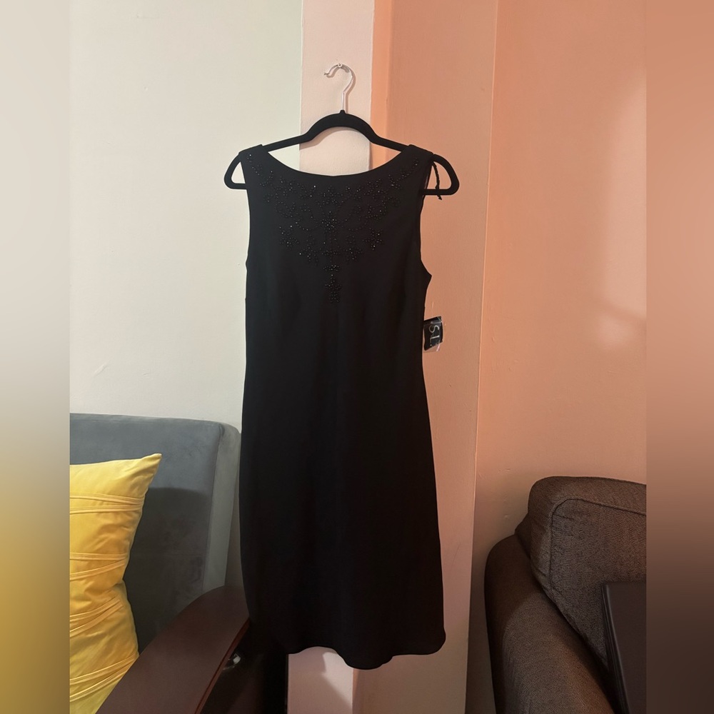 S.L. Fashions Black Embellished Midi Dress